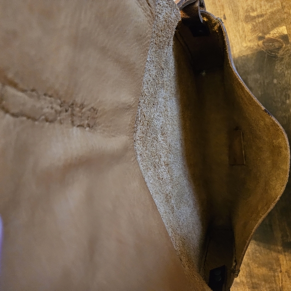 Hand Made Leather Crossbody Purse Bag with Turquoise Cross - Picture 3 of 7